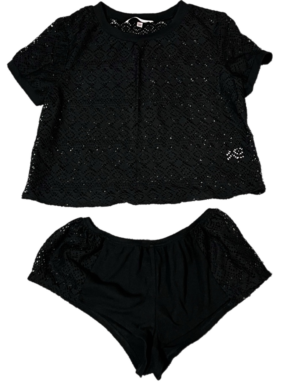 Women’s Black Crochet Two-Piece Swim Set